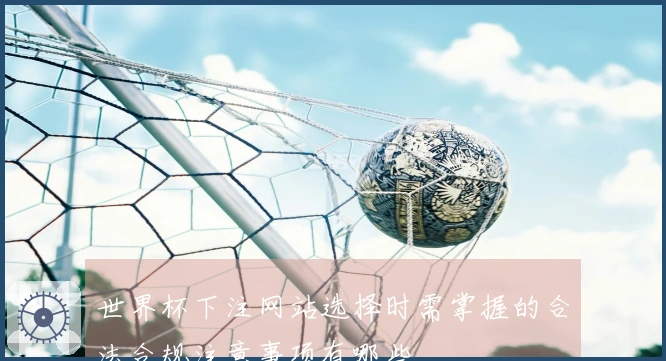世界杯下注网站选择时需掌握的合法合规注意事项有哪些
